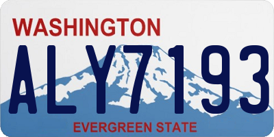 WA license plate ALY7193