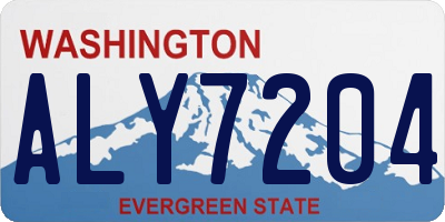 WA license plate ALY7204
