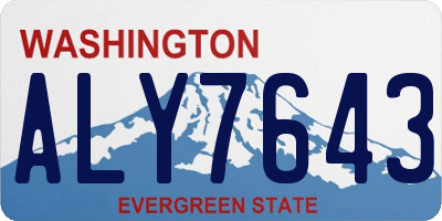 WA license plate ALY7643