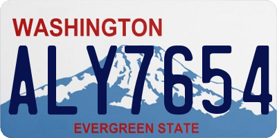 WA license plate ALY7654