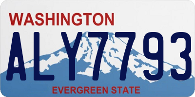 WA license plate ALY7793
