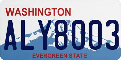 WA license plate ALY8003