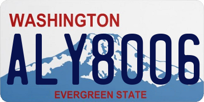 WA license plate ALY8006