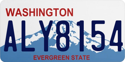 WA license plate ALY8154