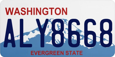 WA license plate ALY8668