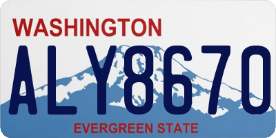 WA license plate ALY8670
