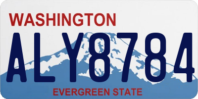 WA license plate ALY8784
