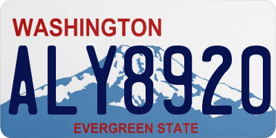 WA license plate ALY8920