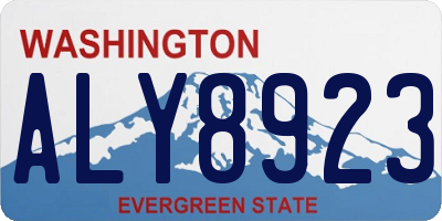 WA license plate ALY8923