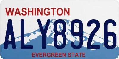 WA license plate ALY8926