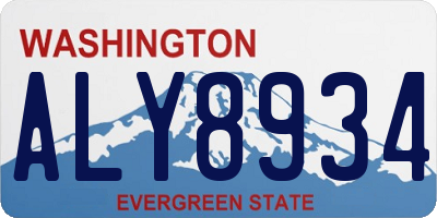 WA license plate ALY8934