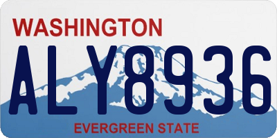 WA license plate ALY8936