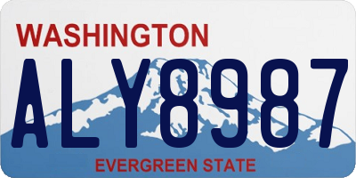 WA license plate ALY8987
