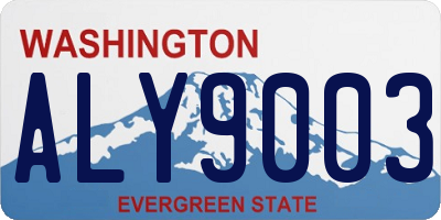 WA license plate ALY9003