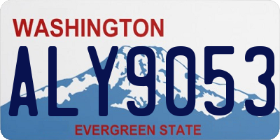 WA license plate ALY9053