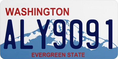 WA license plate ALY9091