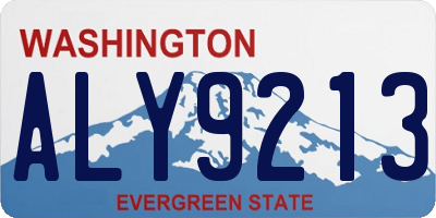 WA license plate ALY9213