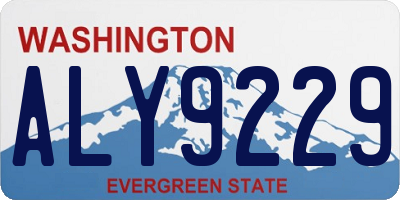 WA license plate ALY9229