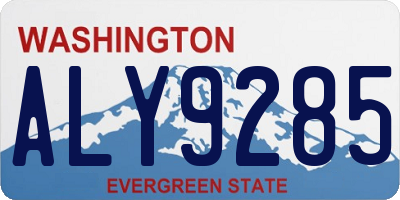 WA license plate ALY9285