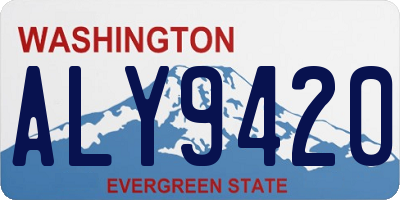 WA license plate ALY9420