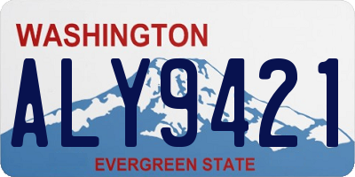 WA license plate ALY9421