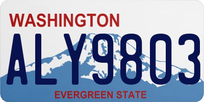 WA license plate ALY9803