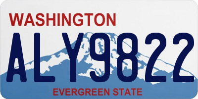 WA license plate ALY9822