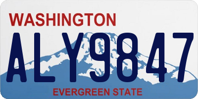 WA license plate ALY9847