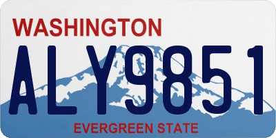 WA license plate ALY9851