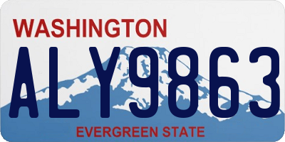 WA license plate ALY9863