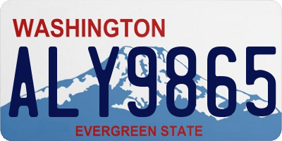 WA license plate ALY9865
