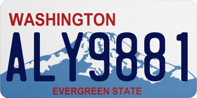 WA license plate ALY9881