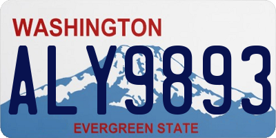 WA license plate ALY9893