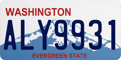 WA license plate ALY9931