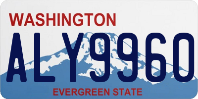 WA license plate ALY9960