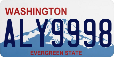WA license plate ALY9998