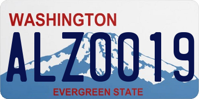 WA license plate ALZ0019