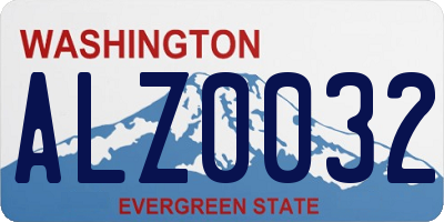 WA license plate ALZ0032