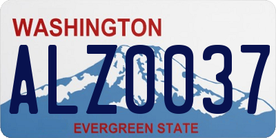 WA license plate ALZ0037