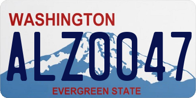 WA license plate ALZ0047