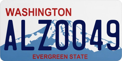 WA license plate ALZ0049