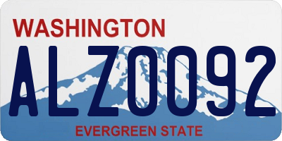 WA license plate ALZ0092