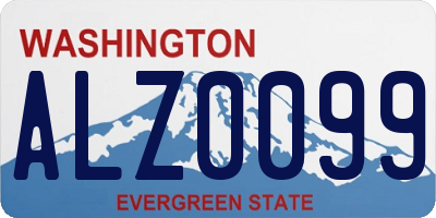 WA license plate ALZ0099