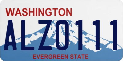 WA license plate ALZ0111