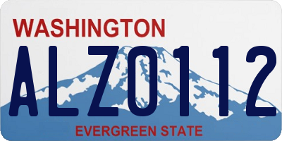 WA license plate ALZ0112