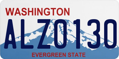 WA license plate ALZ0130