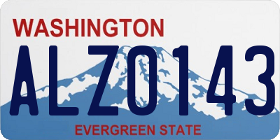 WA license plate ALZ0143