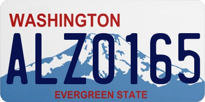 WA license plate ALZ0165