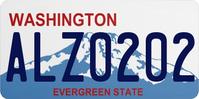 WA license plate ALZ0202