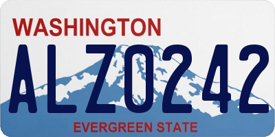 WA license plate ALZ0242